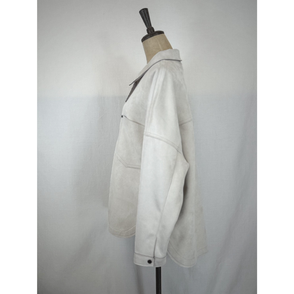 NWT Dear John BOUTIQUE Oversized Ivory Faux Suede Jacket / Shacket XL #0252 XL - Picture 4 of 9
